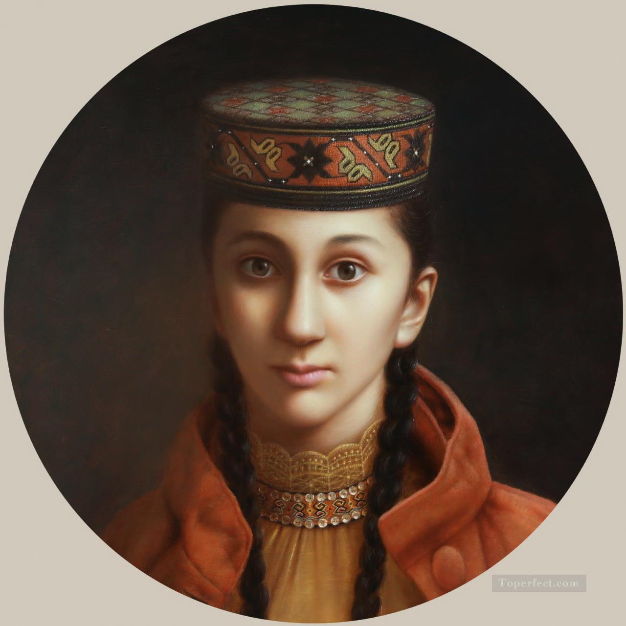 the bridesmaid of Tajik Chinese girl Oil Paintings